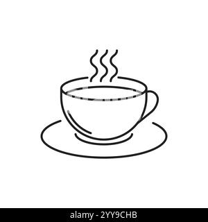 Icona tazza di caffè. Icona Cup Flat. Cartelli sottili per logo di design, scheda visita, ecc. Singolo simbolo di profilo di alta qualità per Web design o app mobile. Illustrazione Vettoriale