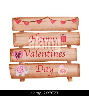 Buon San Valentino, valenziani saluti con cuore Illustrazione Vettoriale