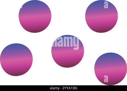 Cerchi di sfumatura astratta in varie disposizioni Illustrazione Vettoriale