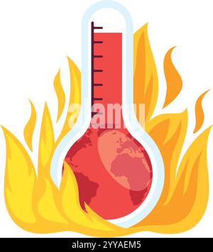 temperature elevate del riscaldamento globale Illustrazione Vettoriale