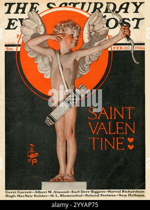 1924 The Saturday Evening Post Cover with Valentine's Day art by JC Leyendecker Foto Stock