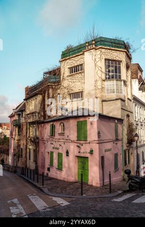 Sacre Coeur nel quartiere Montmartre Parigi, Francia Foto Stock