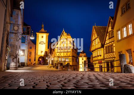Rothenburg ob der Tauber in Baviera, Germania Foto Stock