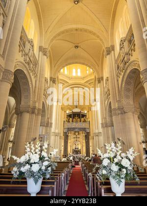 Gozo, Malta - 8 giugno 2024: Interno della Basilica del Santuario Nazionale della Beata Vergine di Ta' Pinu. Il nome originale è Basilica tal-Madonna Ta' P. Foto Stock