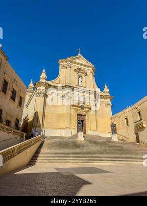 Facciata della Cattedrale di Rabat sull'isola di Gozo (Malta) Foto Stock