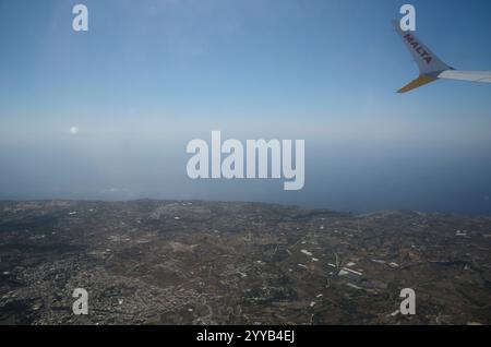 Vista di Malta dall'aereo, Europa Foto Stock