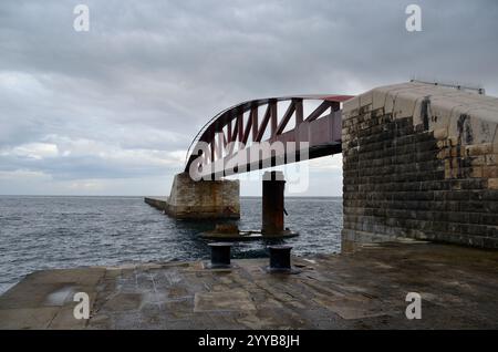 St. Elmo Bridge, la Valletta, Malta, Europa Foto Stock