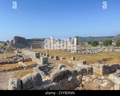 xanthos, antica capitale della licia, resti, patrimonio storico del teatro amphi Foto Stock