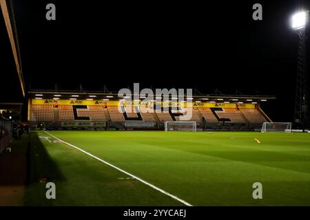 Una vista generale del Cledara Abbey Stadium, Cambridge prima della partita EFL League One tra Cambridge United e Huddersfield Town. Foto Stock