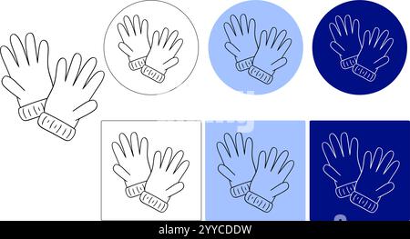 Guanti da pompiere icona del logo vettoriale della linea grafica. insegna di stile lineare per il concept mobile e il web design. Icona vettoriale contorno guanti resistenti al calore. Simb Illustrazione Vettoriale