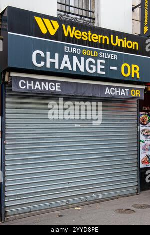 Non è così il punto vendita ufficiale Western Union nel centro di Parigi, Francia Foto Stock