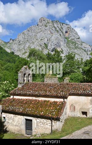 Bulnes, un piccolo vilage nel Picos de Europa, Spagna Foto Stock