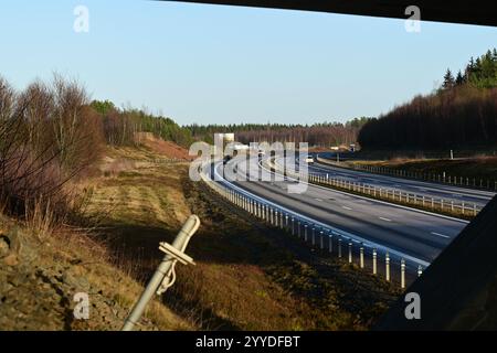 Skånes-Fagerhult, Skåne, Svezia. 20 dicembre 2024. Autostrada E4. Foto Stock