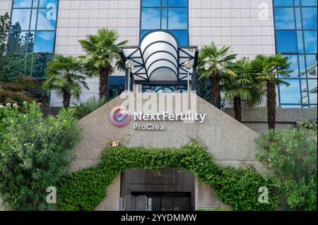 Lugano, Svizzera - 20 settembre 2024: Il fronte di Next Ferlility Procrea nella città di Lugano Foto Stock