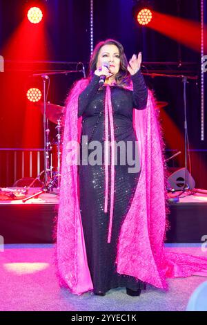 Marianne Rosenberg bei Frank Zanders 30. Weihnachtsfeier für Obdachlose 2024 m Estrel Convention Center. *** Marianne Rosenberg alla festa di Natale di Frank Zanders 30 per i senzatetto 2024 presso l'Estrel Convention Center Foto Stock