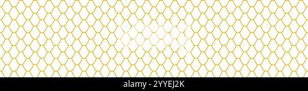Motivo giallo a scala di drago senza cuciture con texture di pelle di pesce e serpente. Design geometrico astratto ispirato all'armatura giapponese e cinese, sirena Illustrazione Vettoriale