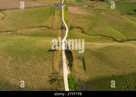 Panorama aereo della sezione Lismore Bentley del Northern Rivers Rail Trail New South Wales Australia Foto Stock
