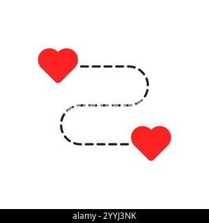 un modo facile da cuore rosso a cuore Illustrazione Vettoriale