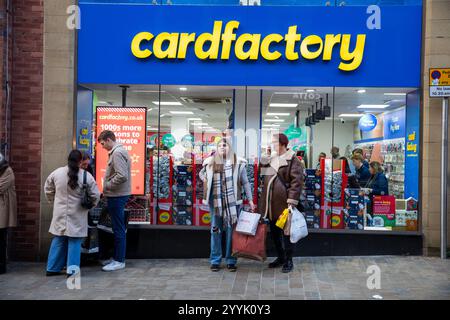 Leeds City Centre durante il periodo natalizio, 2024. Foto Stock