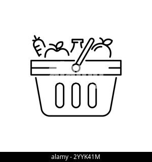 Illustrazione del vettore del carrello della spesa. Icona dello shopping e dell'e-commerce Glyph. Illustrazione Vettoriale