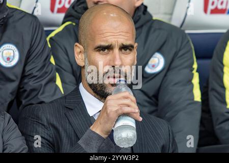 Josep Guardiola Manager del Manchester City durante la partita di Premier League tra West Bromwich Albion e Manchester City all'Hawthorns, West Bromwich, sabato 29 ottobre 2016. (Foto: MI News) Foto Stock