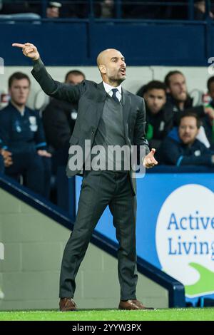 Josep Guardiola Manager del Manchester City durante la partita di Premier League tra West Bromwich Albion e Manchester City all'Hawthorns, West Bromwich, sabato 29 ottobre 2016. (Foto: MI News) Foto Stock