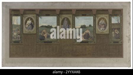 Edouard Michel-Lancón - Esquisse pour la mairie du 20ème arrondissement , l'amour, la fidélité, la tendresse maternelle, la Foto Stock