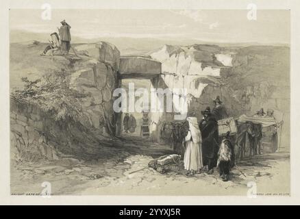 Edward Lear (britannico, 1812-1888) - vedute di Roma e dei suoi dintorni, antica porta di Alatri Foto Stock