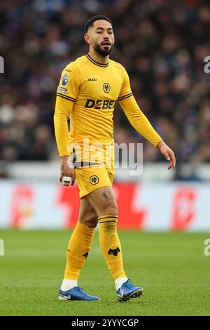 Wolverhampton, Regno Unito. 22 dicembre 2024. Matheus Cunha dei Wolves durante la partita di Leicester City FC contro Wolverhampton Wanderers FC English Premier League al Molineux Stadium, Wolverhampton, Inghilterra, Regno Unito il 22 dicembre 2024 Credit: Every Second Media/Alamy Live News Foto Stock