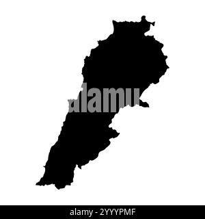Libano rappresentazione vettoriale dettagliata della silhouette del paese in nero su sfondo bianco. Per uso didattico, decorativo o informativo che illustri il profilo nazionale. Illustrazione Vettoriale