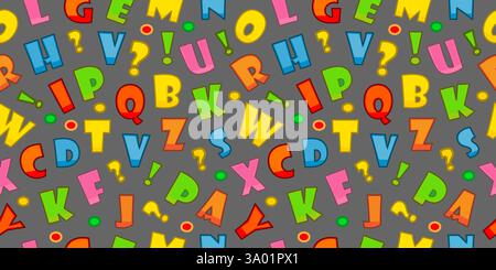 lettere sparse su uno sfondo grigio Illustrazione Vettoriale