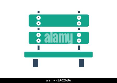 Icona di banco. stile icona a tinta unita. icona relativa ai mobili. illustrazione vettoriale degli elementi del mobile Illustrazione Vettoriale