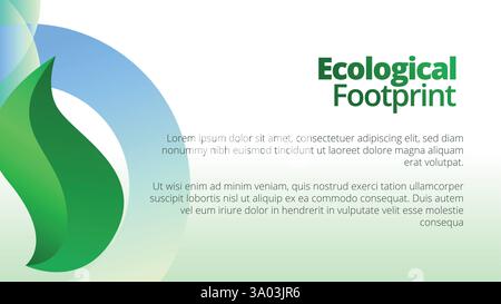 Concetto di impronta ecologica. modelli di presentazione layout del report aziendale annuale. foglie verdi astratte con sfumatura lineare in vecto Illustrazione Vettoriale