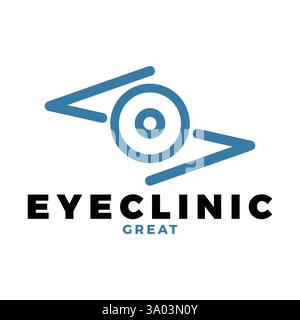 modello di disegno del logo dell'icona clinica oculare Illustrazione Vettoriale