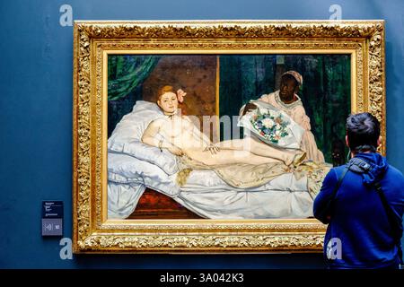 Olympia, Edouard Manet (1832-1883),1863, olio su tela, Museo d'Orsay, Francia, Europa occidentale. Foto Stock