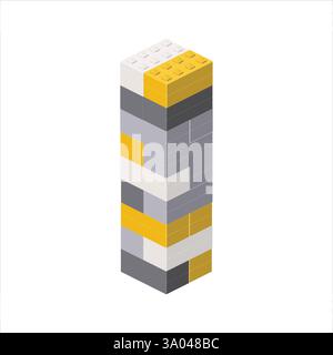 Lettera i nella vista isometrica assemblata da blocchi di plastica. Illustrazione vettoriale Illustrazione Vettoriale