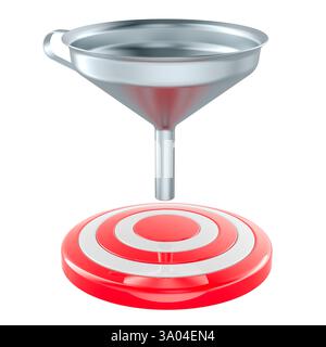 Imbuto con bersaglio. Rendering 3D isolato su sfondo bianco Foto Stock