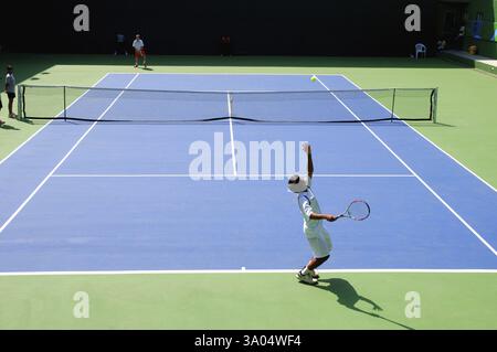 Sitaram gioca a tennis, Pune, Maharashtra, India 14-ottobre-2008 NOMR Foto Stock