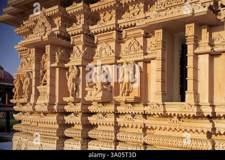 Tempio BAPS Swaminarayan, distretto di Bhavnagar, Gujarat, India, Asia Foto Stock