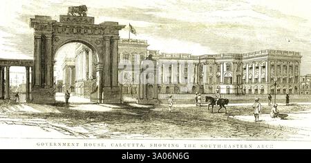 Casa del governo di Calcutta che mostra l'arco sud-orientale, Calcutta Kolkata, Bengala occidentale, India, Asia Foto Stock