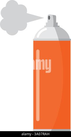 Bomboletta spray arancione con effetto spray Illustrazione Vettoriale