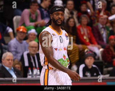 Bonn, Germania. 1 marzo 2025. JeQuan Lewis (Rostock), Telekom Baskets Bonn vs Rostock Seawolves, easyCredit BBL, Matchday 22, Bonn, 01.03.2025. Crediti: Juergen Schwarz/Alamy Live News Foto Stock