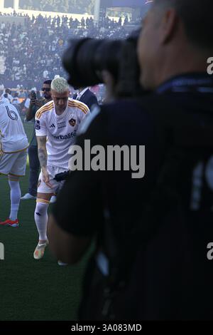 Los Angeles, CALIFORNIA - 23 febbraio 2025: Hirving 'Chucky' Lozano e Riqui Puig durante il match MLS tra LA Galaxy e San Diego FC a Dignity Health Foto Stock