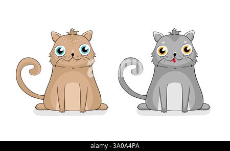 Set di caratteri gatti, illustrazione vettoriale EPS 10. Illustrazione Vettoriale