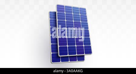 Pannello solare. Energia solare. Cella solare 3d isolata su sfondo bianco. Illustrazione vettoriale. Illustrazione Vettoriale