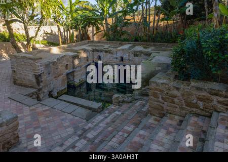 La Chellah, situata sulla riva sud dell'estuario del Bou Regreg a Rabat, in Marocco, è una necropoli medievale musulmana e sito archeologico. Foto Stock