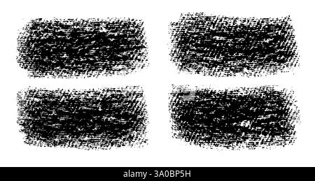 Tratti e linee di pennello grunge disegnati a mano, linee creative con bordi ruvidi. Bordi della linea di scarabocchio astratti a mano libera Illustrazione Vettoriale