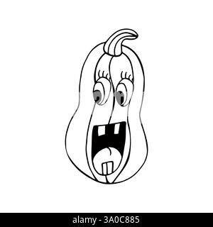 Elemento decorativo, scrapbooking. Zucca. Illustrazione di Halloween in stile disegno a mano. Elemento del tuo design, icona carina, insegna Illustrazione Vettoriale