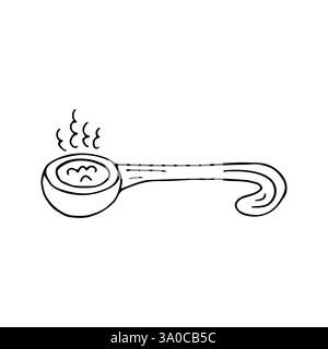 Elemento decorativo, scrapbooking. Pozione. Illustrazione di Halloween in stile disegno a mano. Elemento del tuo design, icona carina, segno, simbolo, spilla, etichetta Illustrazione Vettoriale