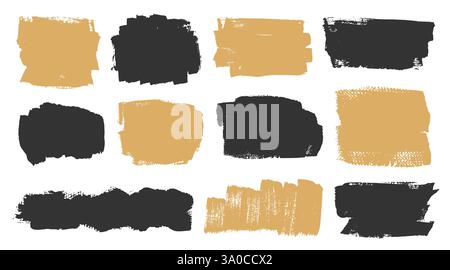 Set di tratti di pennello astratto per le macchie vettoriali Illustrazione Vettoriale